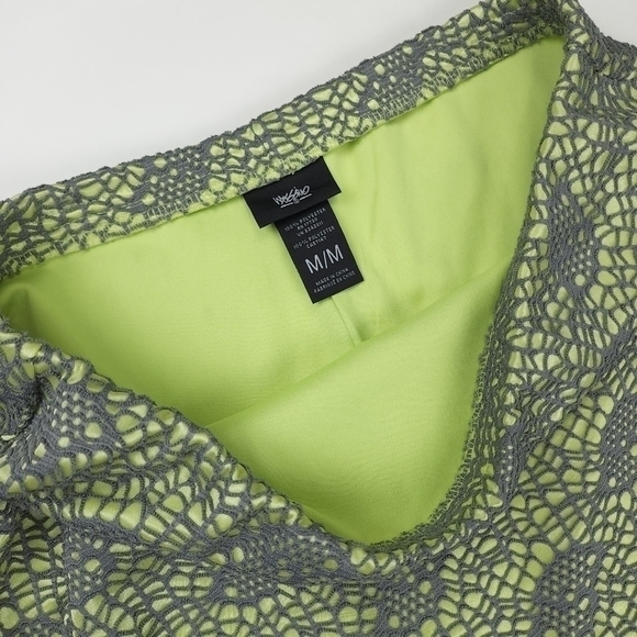 Mossimo Green Gray Laced Embroidered Skirt Sz M - Picture 7 of 7